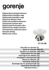 Gorenje KT 05 NB Instructions For Use Manual