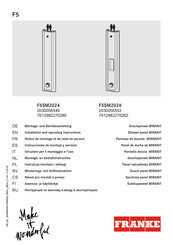 Franke MIRANIT F5SM2024 Installation And Operating Instructions Manual