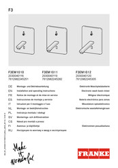 Franke 2030040120 Installation And Operating Instructions Manual