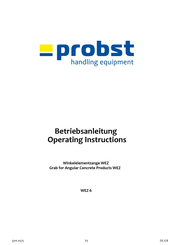 probst WEZ Series Operating Instructions Manual