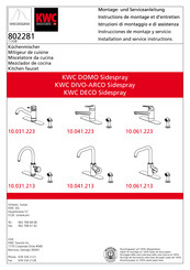 KWC DOMO Sidespray 10.061.223 Installation And Service Instructions Manual