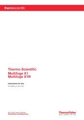 Thermo Scientific Multifuge X1R Instructions For Use Manual