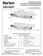 Assa Abloy Norton 6300 Series Installation And Instruction Manual