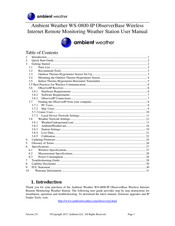 Ambient Weather WS-0800-IP ObserverBase User Manual