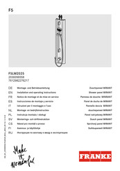 Franke MIRANIT F5LM2025 Installation And Operating Instructions Manual