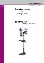 Optimum OPTIdrill DP 33 Operating Manual