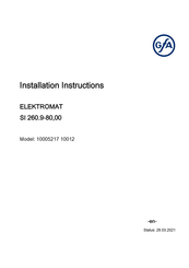 GFA ELEKTROMAT SI 260.9-80,00 Installation Instructions Manual
