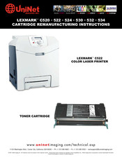 Uninet Lexmark C534 Cartridge Remanufacturing Instructions