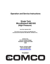 Comco MicroBlaster MB1005 Operation And Service Instructions Manual