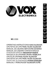 VOX electronics MS-2006 Operating Instructions Manual