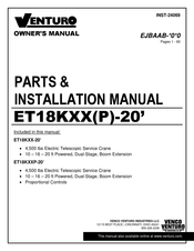 Venturo ET18KXXP-20 Parts & Installation Manual