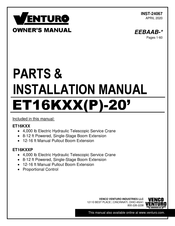 Venturo ET16KXXP-20 Owner's Manual