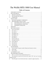 Weishi MTG-3000 User Manual