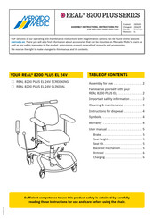 Mercado Medic REAL 8200 PLUS EL 24V SCREENING Assembly Instructions, Instructions For Use And Care