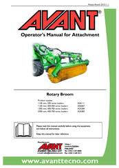 Avant A36111 Operator's Manual For Attachment