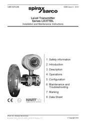 Spirax Sarco LD377BL Series Installation And Maintenance Instructions Manual