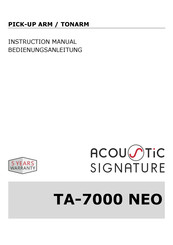 Acoustic Signature TA-7000 NEO Instruction Manual