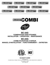 Blodgett Combi Synergy BC-20G Installation Operation & Maintenance