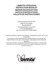 Bimar KPT-2000B Instruction Booklet