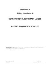 CooperVision Stenfilcon A Patient Information Booklet