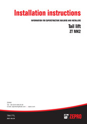 Zepro ZT 200 MK2 Installation Instructions Manual