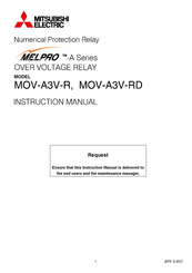 Mitsubishi Electric MELPRO MOV-A3V-R Instruction Manual