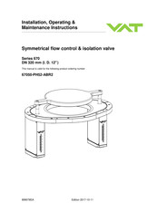 VAT 67050-PH52-ABR2 Installation, Operating,  & Maintenance Instructions