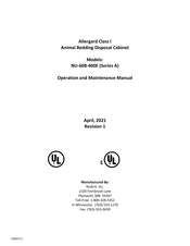 NuAire Allergard NU-608-400E Operation And Maintenance Manual