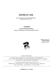 Ravaglioli RAV260-VS 1230 Translation Of The Original Instructions
