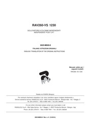 Ravaglioli RAV260-VS 1230 Translation Of The Original Instructions