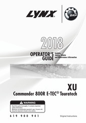 BRP LYNX Commander 800R E-TEC Touratech Operator's Manual