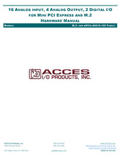 Acces I/O products mPCIe-AI16-16F Hardware Manual