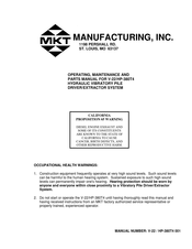 MKT V-22/HP-380T4 Operating, Maintenance And Parts Manual