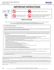 Led World KIT-RGB-12T2 Important Instructions
