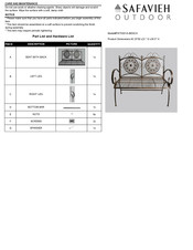 Safavieh Outdoor Sophie PAT5001A-BENCH Assembly Instructions