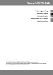 Plasma Screenland Instruction Manual