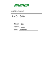 Ananda D10 User Manual