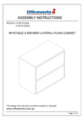 Officeworks MYSTIQUE OTMYST2DBK Assembly Instructions Manual