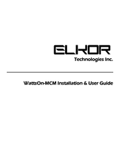ELKOR WattsOn-MCM Installation & User Manual