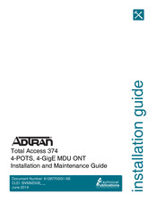 ADTRAN Total Access 374 Installation And Maintenance Manual