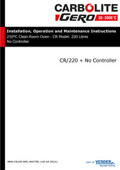 VERDER CARBOLITE GERO CR/220 Installation, Operation And Maintenance Instructions