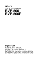 Sony BVP-500P Maintenance Manual
