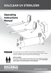 Waterco Solclear 150 Operating Instructions Manual
