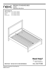 Next BRONX STANDARD BED 840501 Assembly Instructions Manual