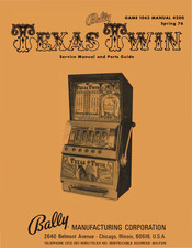 Bally Texas Twin Service Manual And Parts Manual