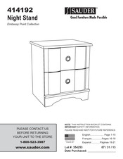 Sauder Embassy Point 414192 Manual