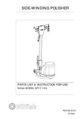 Nilfisk-Advance SP17-150 Parts List & Instruction For Use