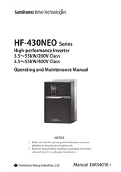 Sumitomo Drive Technologies HF-430NEO Series Operating And Maintenance Manual
