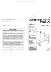 Weider WEBE0938.1 User Manual