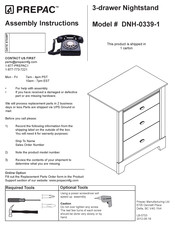 Prepac DNH-0339-1 Assembly Instructions Manual